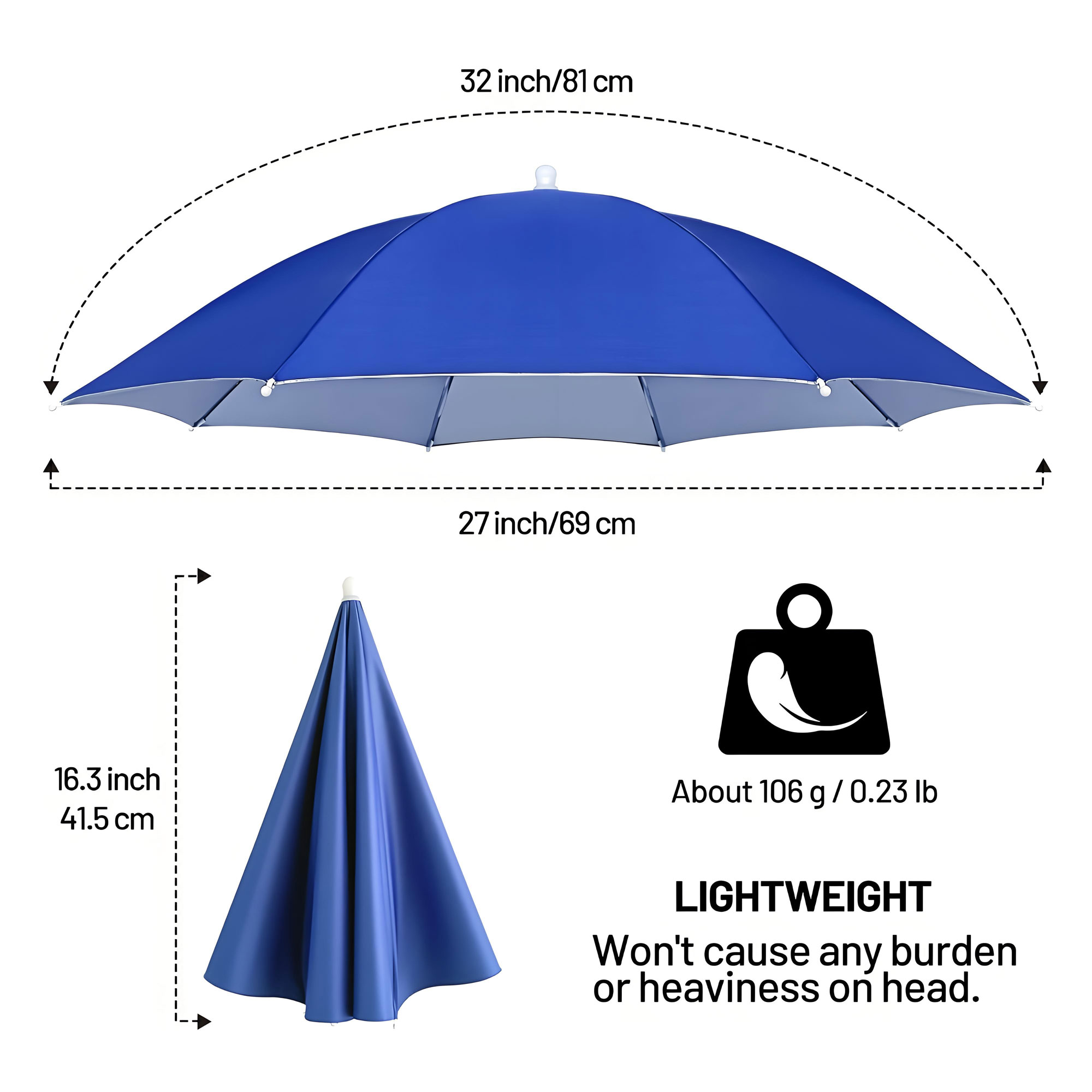 Fishing Umbrella Hat, Lightweight Hands-Free Design with Adjustable Headband, Head Umbrella Hats for Adults Women & Men, 8-Rib Sun Rain Cap for Fishing, Gardening, Camping & Outdoor Use Fishing Umbrella Hat, Lightweight Hands-Free Design with Adjustable Headband, Head Umbrella Hats for Adults Women & Men, 8-Rib Sun Rain Cap for Fishing, Gardening, Camping & Outdoor Use