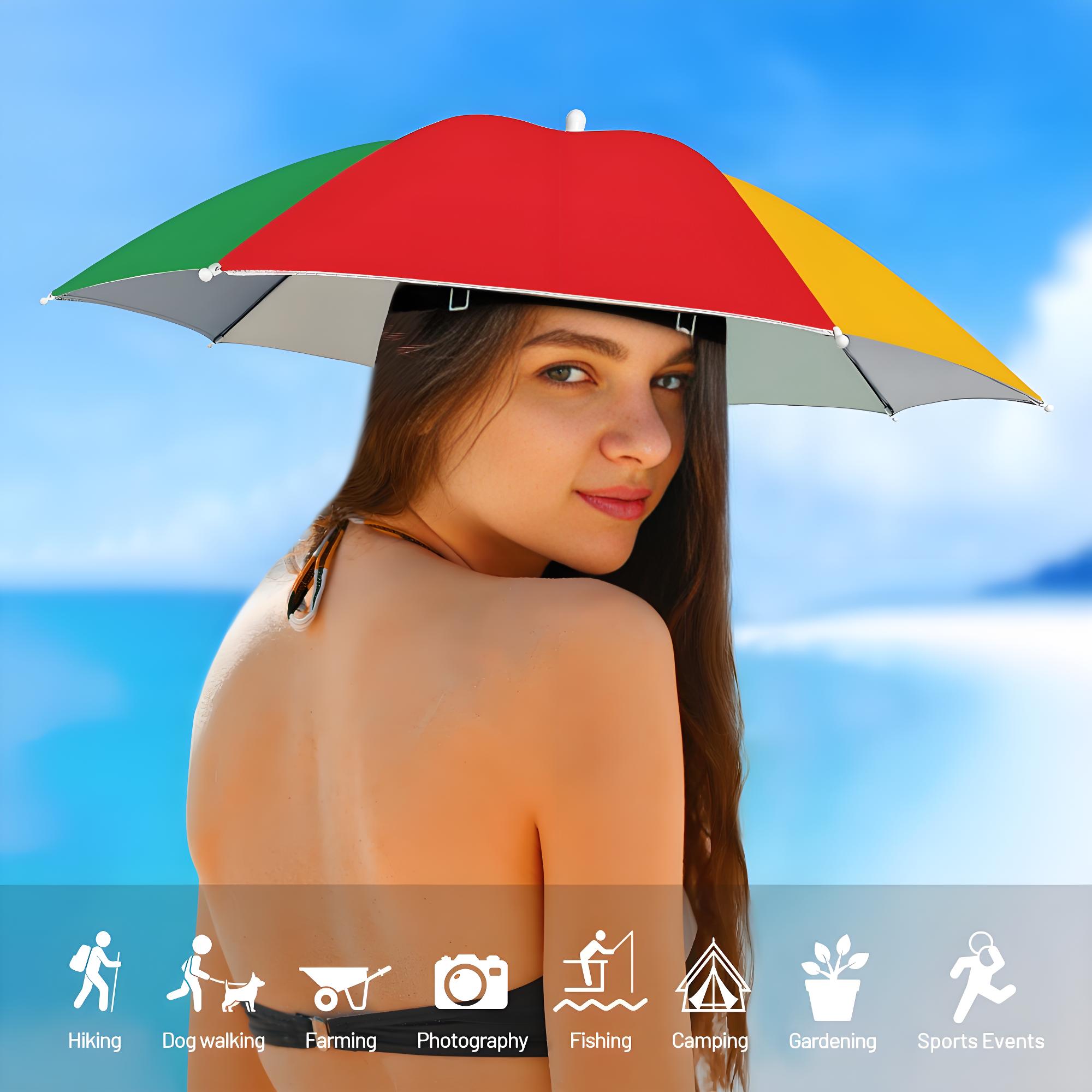 Fishing Umbrella Hat, Lightweight Hands-Free Design with Adjustable Headband, Head Umbrella Hats for Adults Women & Men, 8-Rib Sun Rain Cap for Fishing, Gardening, Camping & Outdoor Use Fishing Umbrella Hat, Lightweight Hands-Free Design with Adjustable Headband, Head Umbrella Hats for Adults Women & Men, 8-Rib Sun Rain Cap for Fishing, Gardening, Camping & Outdoor Use