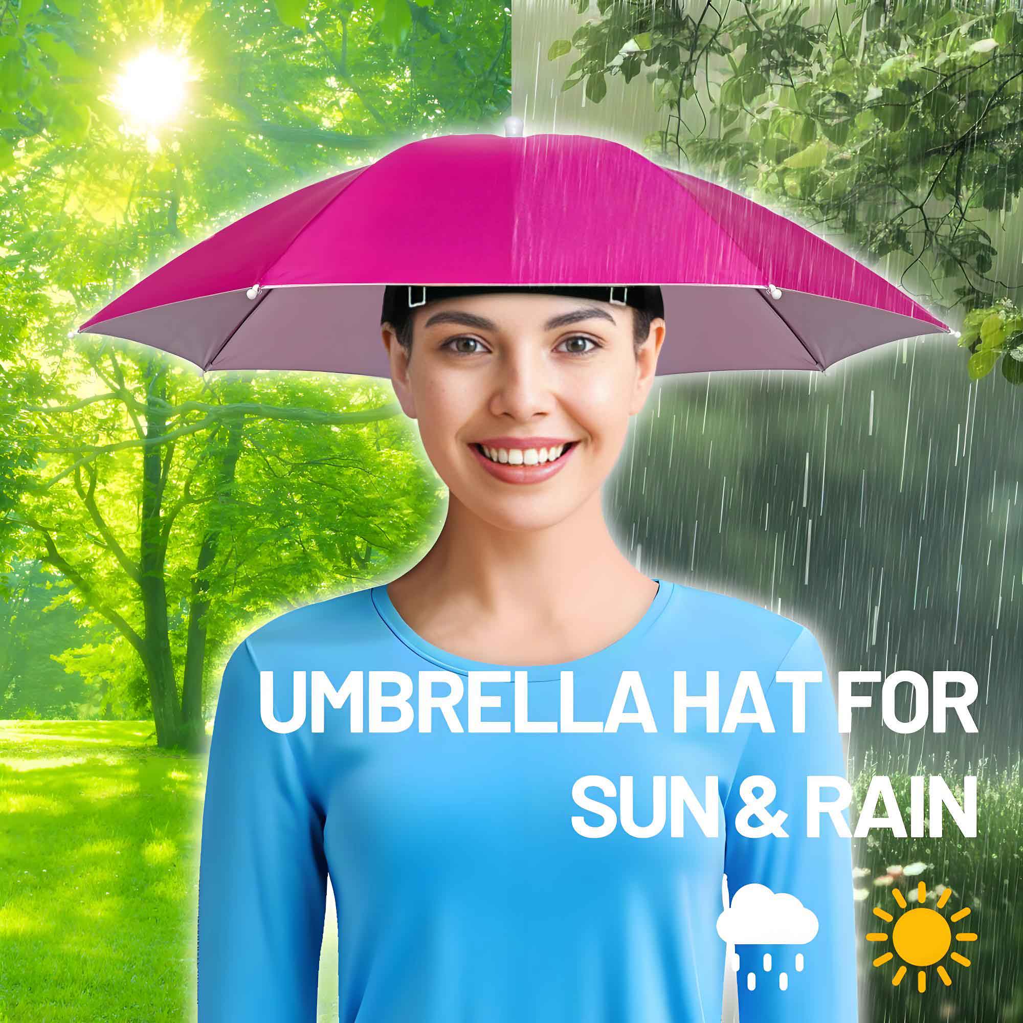 Fishing Umbrella Hat, Lightweight Hands-Free Design with Adjustable Headband, Head Umbrella Hats for Adults Women & Men, 8-Rib Sun Rain Cap for Fishing, Gardening, Camping & Outdoor Use Fishing Umbrella Hat, Lightweight Hands-Free Design with Adjustable Headband, Head Umbrella Hats for Adults Women & Men, 8-Rib Sun Rain Cap for Fishing, Gardening, Camping & Outdoor Use