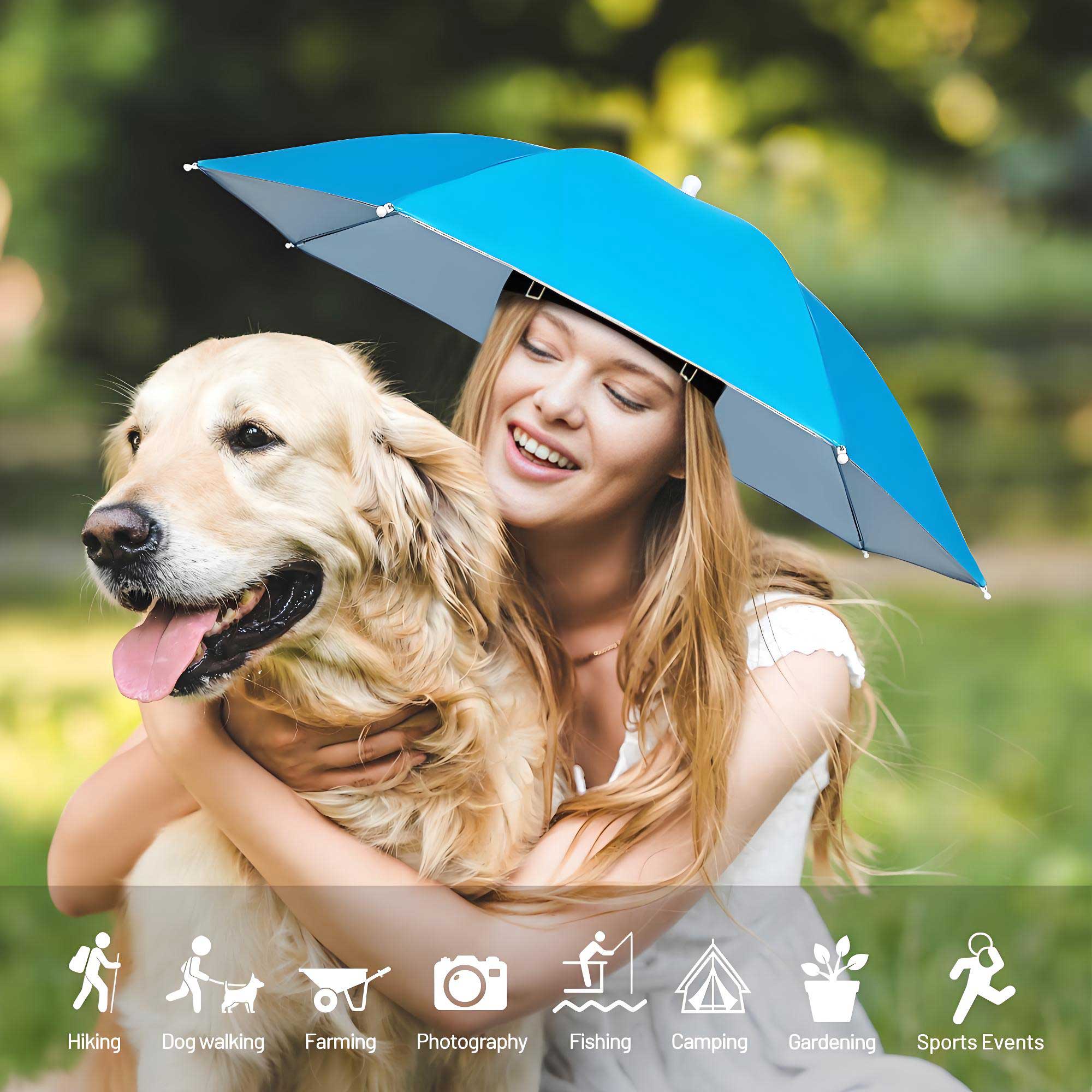 Fishing Umbrella Hat, Lightweight Hands-Free Design with Adjustable Headband, Head Umbrella Hats for Adults Women & Men, 8-Rib Sun Rain Cap for Fishing, Gardening, Camping & Outdoor Use Fishing Umbrella Hat, Lightweight Hands-Free Design with Adjustable Headband, Head Umbrella Hats for Adults Women & Men, 8-Rib Sun Rain Cap for Fishing, Gardening, Camping & Outdoor Use