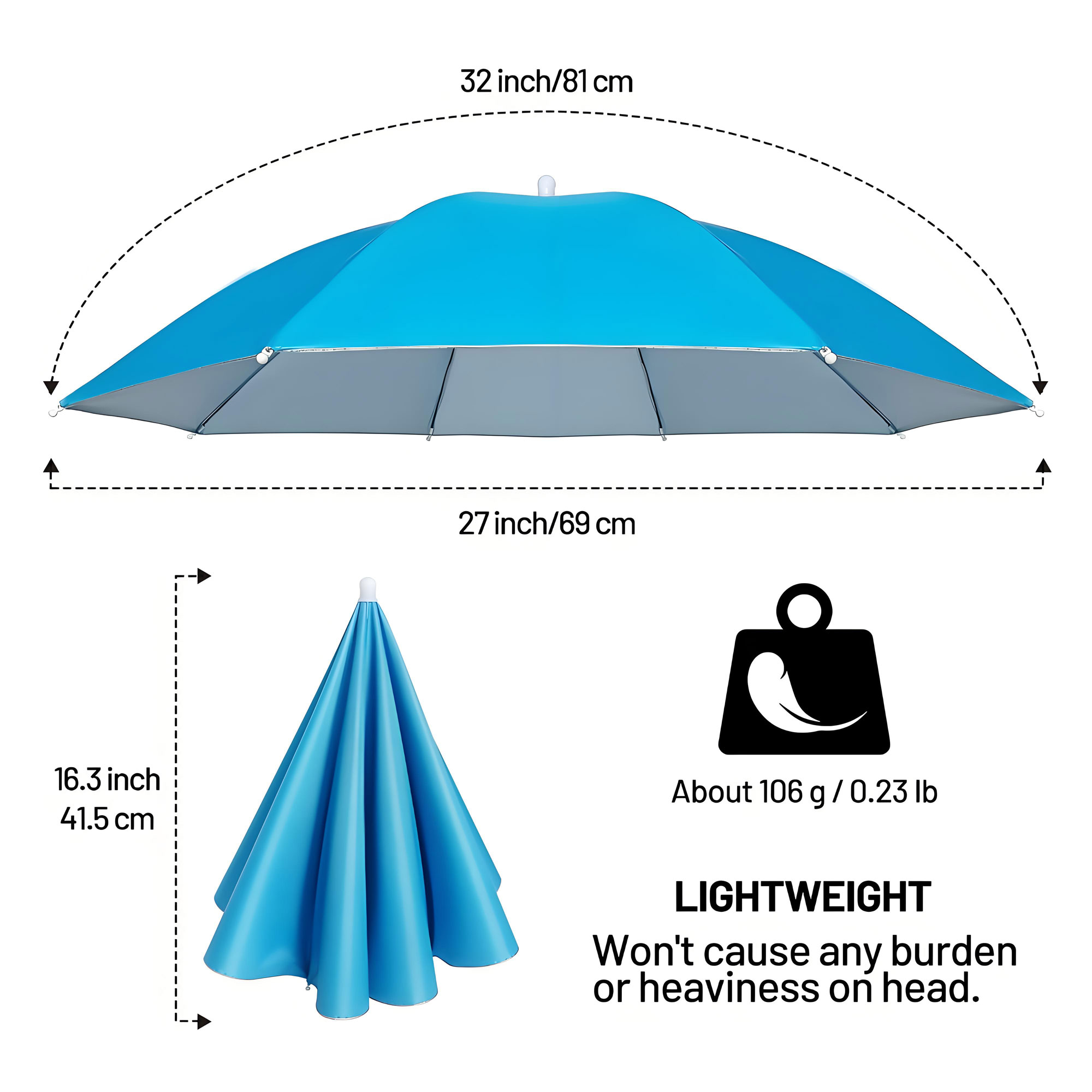 Fishing Umbrella Hat, Lightweight Hands-Free Design with Adjustable Headband, Head Umbrella Hats for Adults Women & Men, 8-Rib Sun Rain Cap for Fishing, Gardening, Camping & Outdoor Use Fishing Umbrella Hat, Lightweight Hands-Free Design with Adjustable Headband, Head Umbrella Hats for Adults Women & Men, 8-Rib Sun Rain Cap for Fishing, Gardening, Camping & Outdoor Use