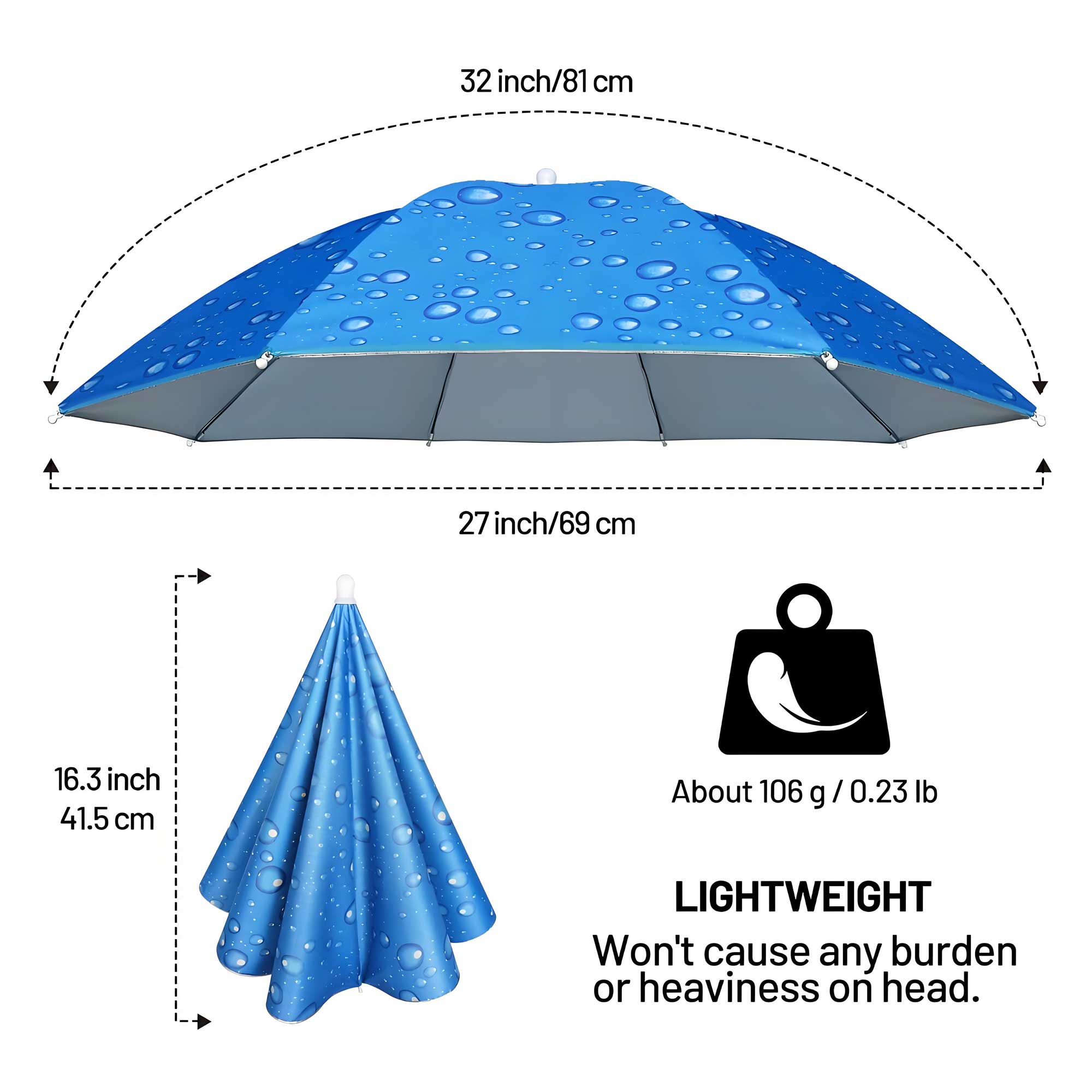 Fishing Umbrella Hat, Lightweight Hands-Free Design with Adjustable Headband, Head Umbrella Hats for Adults Women & Men, 8-Rib Sun Rain Cap for Fishing, Gardening, Camping & Outdoor Use Fishing Umbrella Hat, Lightweight Hands-Free Design with Adjustable Headband, Head Umbrella Hats for Adults Women & Men, 8-Rib Sun Rain Cap for Fishing, Gardening, Camping & Outdoor Use