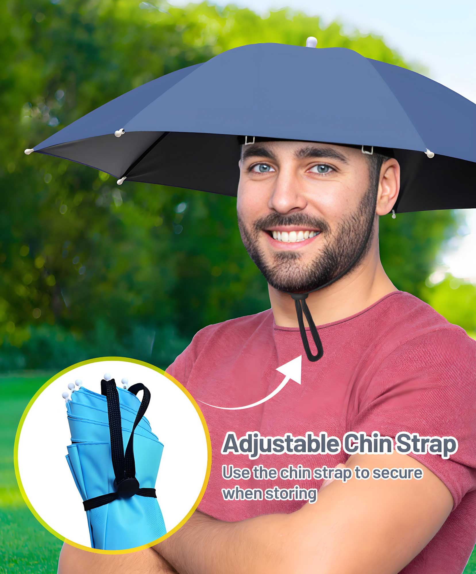 Fishing Umbrella Hat for Adults,Adjustable Headband,Lightweight Design with 8-Rib Frame for Sun & Light Rain,Fishing,Gardening & Outdoor Activities Fishing Umbrella Hat for Adults,Adjustable Headband,Lightweight Design with 8-Rib Frame for Sun & Light Rain,Fishing,Gardening & Outdoor Activities