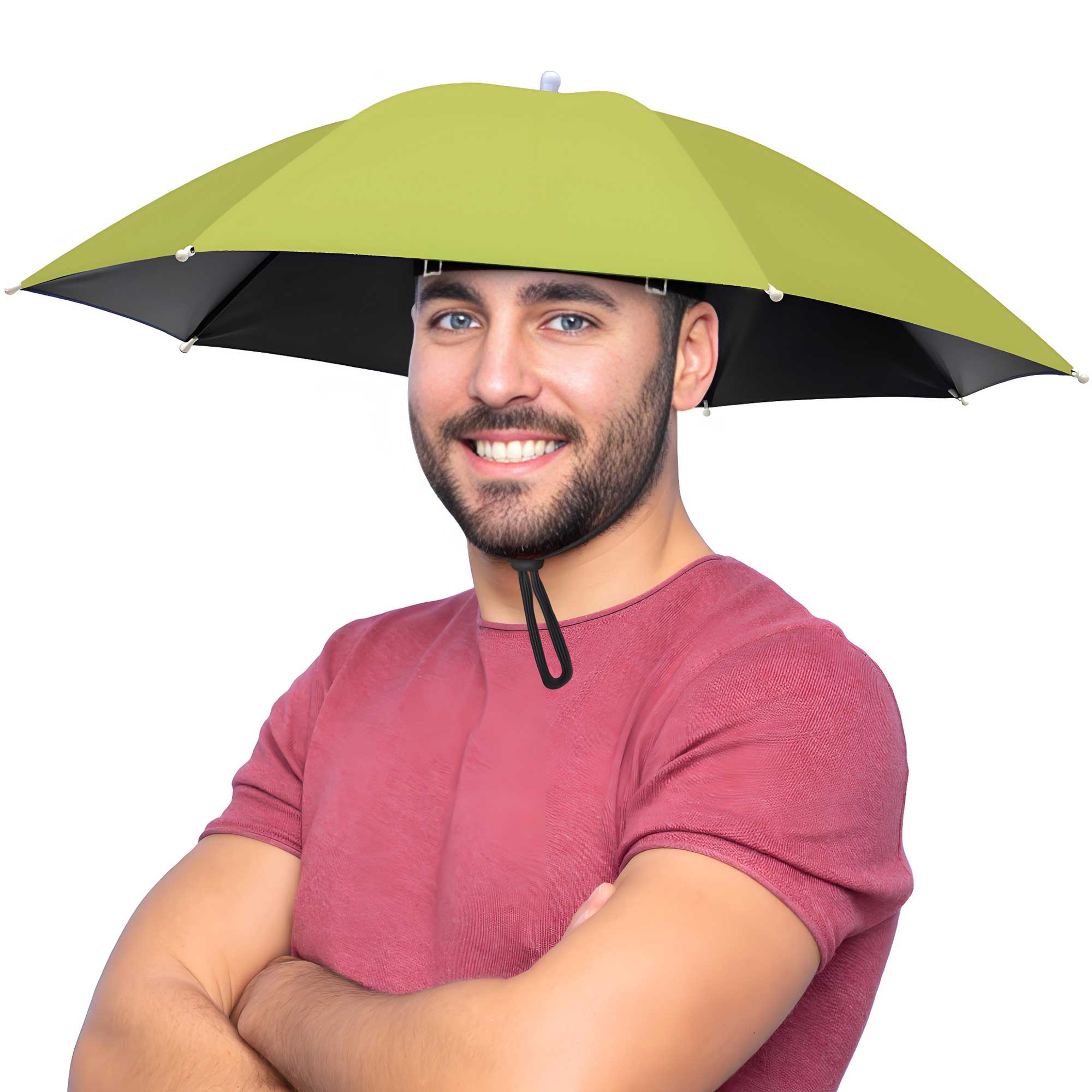 Fishing Umbrella Hat for Adults,Adjustable Headband,Lightweight Design with 8-Rib Frame for Sun & Light Rain,Fishing,Gardening & Outdoor Activities