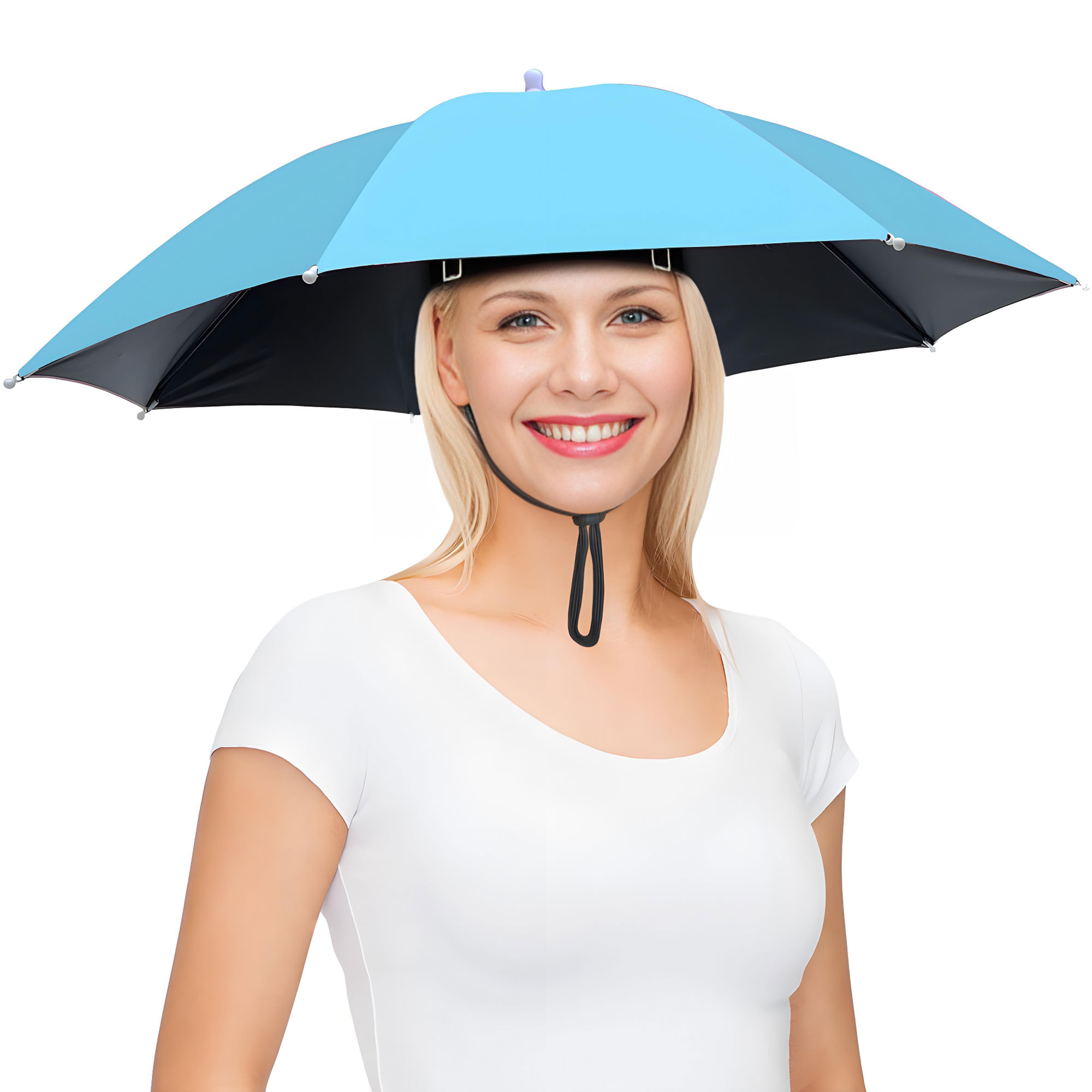 Fishing Umbrella Hat for Adults,Adjustable Headband,Lightweight Design with 8-Rib Frame for Sun & Light Rain,Fishing,Gardening & Outdoor Activities