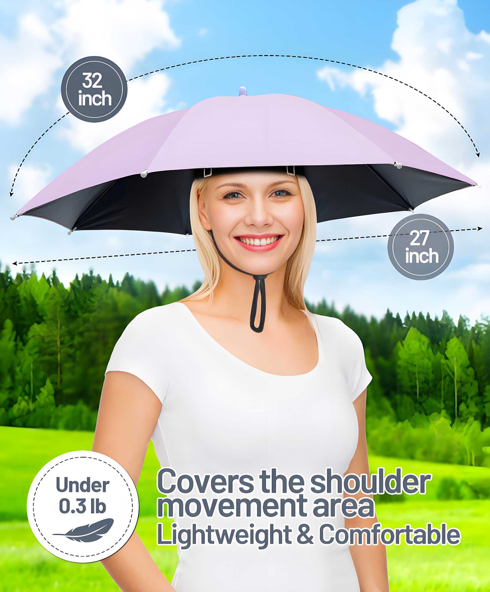 Fishing Umbrella Hat for Adults,Adjustable Headband,Lightweight Design with 8-Rib Frame for Sun & Light Rain,Fishing,Gardening & Outdoor Activities Fishing Umbrella Hat for Adults,Adjustable Headband,Lightweight Design with 8-Rib Frame for Sun & Light Rain,Fishing,Gardening & Outdoor Activities